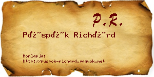 Püspök Richárd névjegykártya