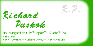 richard puspok business card